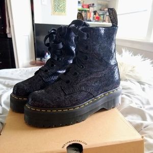 Dr. Martens platform Molly boot in oil slick, UK 5